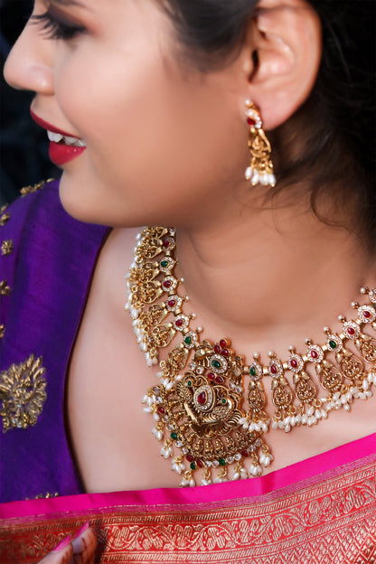 Gold Temple Jewellery Set 
