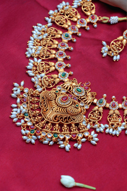 Gold Temple Jewellery Set 