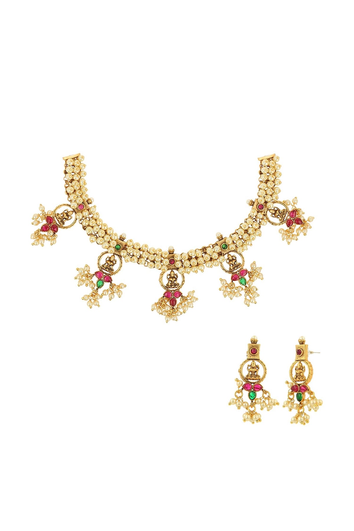 Gold Temple Jewellery Set 