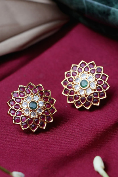 Stone Embellished Stud Earrings 