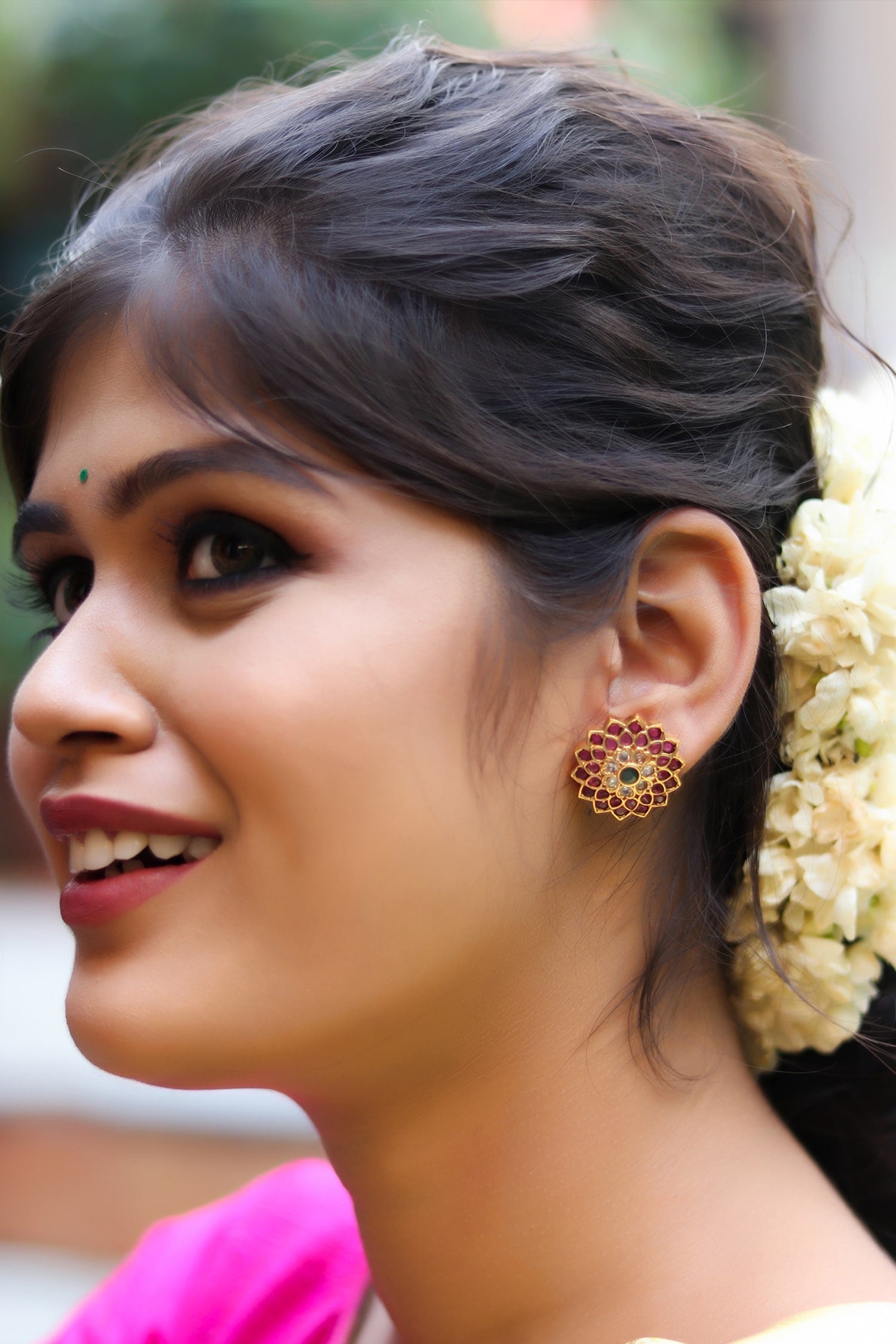 Stone Embellished Stud Earrings 