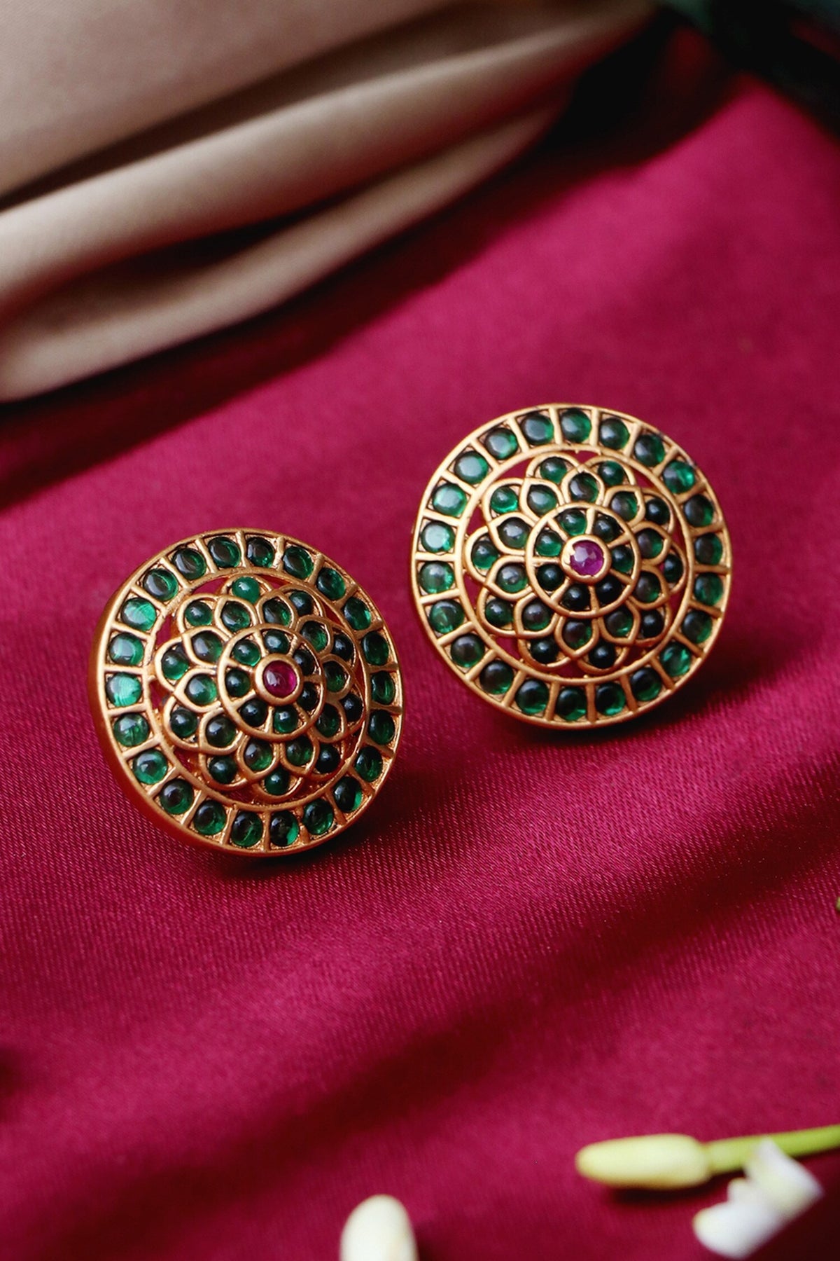 Stone Embellished Stud Earrings 