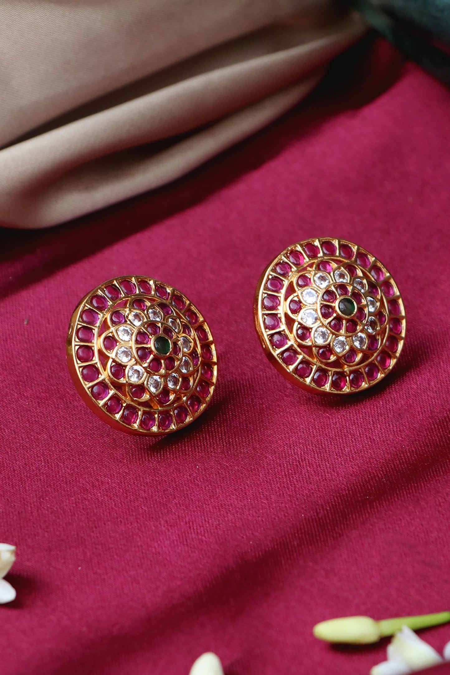 Stone Embellished Stud Earrings 