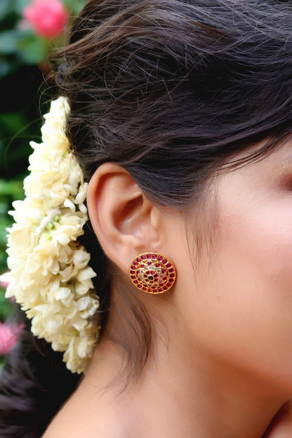 Stone Embellished Stud Earrings 