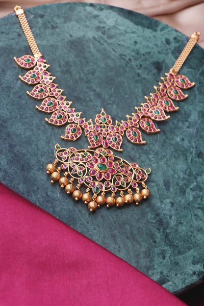 Gold Stone & Beads Jewellery Set 