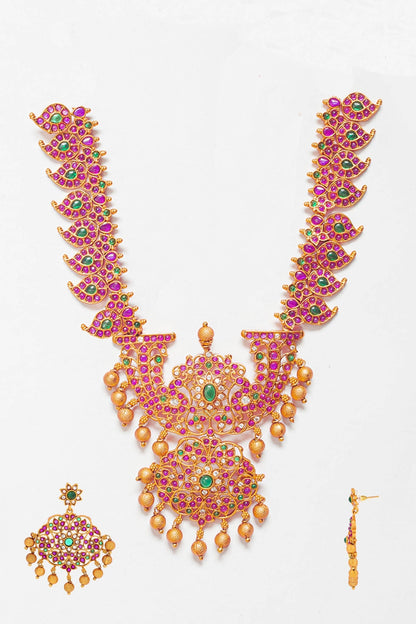 Gold Stone & Beads Jewellery Set 