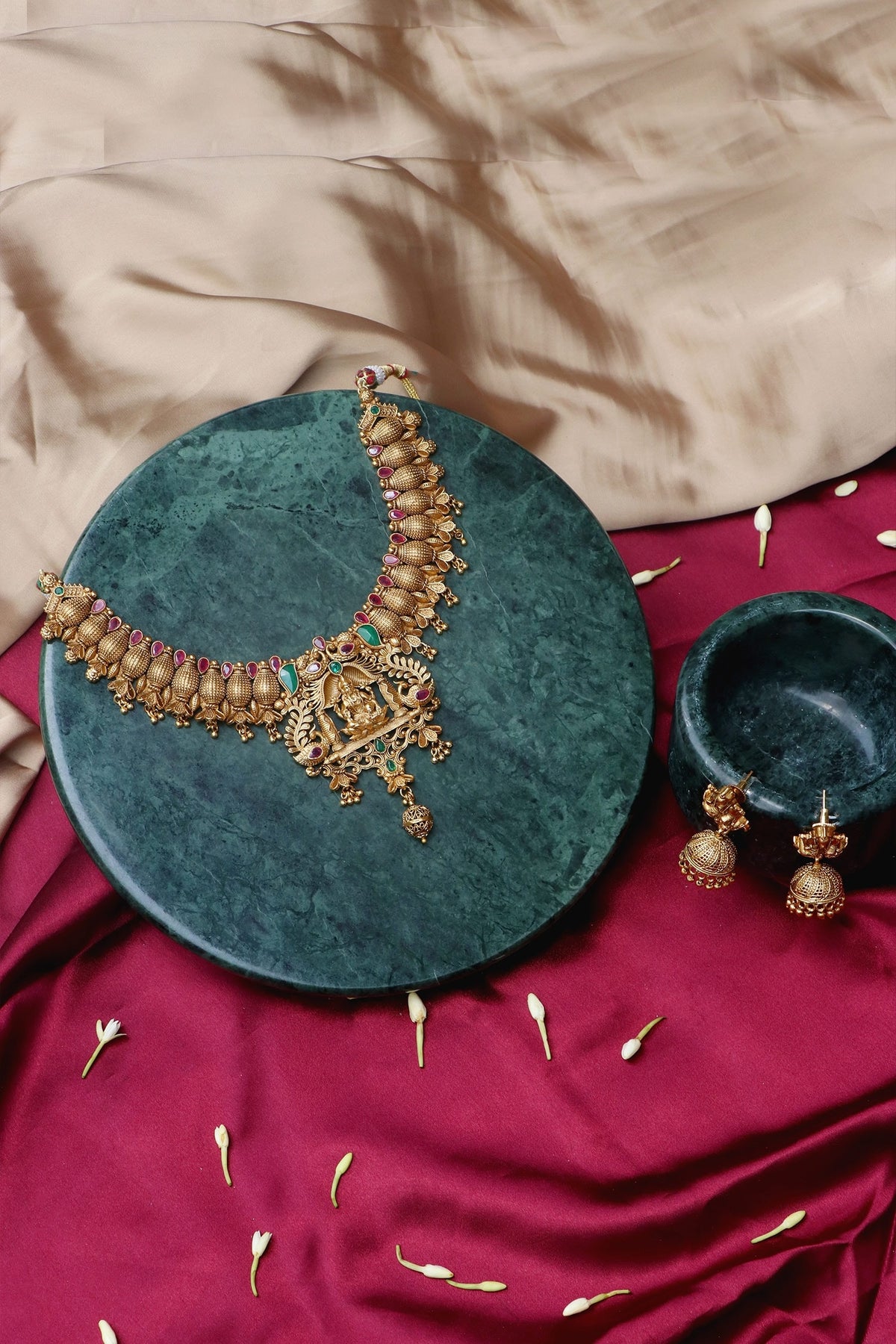 Gold Temple Jewellery Set 