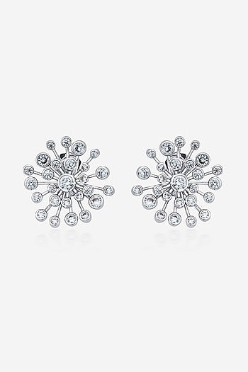 Gold Plated Synthetic Stone Stud Earrings