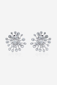 Gold Plated Synthetic Stone Stud Earrings
