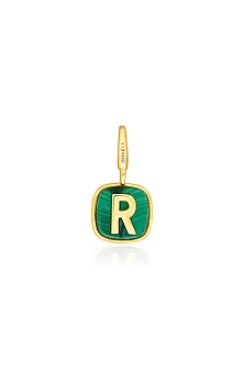 Gold Finish Malachite Stone Charm