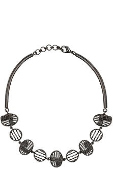 Black Finish Metallic Motifs Choker Necklace
