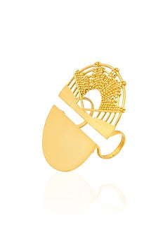 Gold Plated Geometric Shape Statement Ring