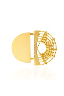Gold Plated Geometric Shape Statement Ring