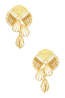 Gold Plated Ball Chains Weaved Earrings