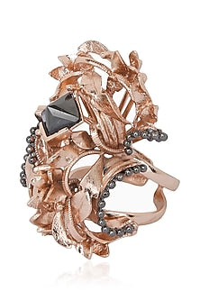 Rose Gold Finish Flower Shape Ring