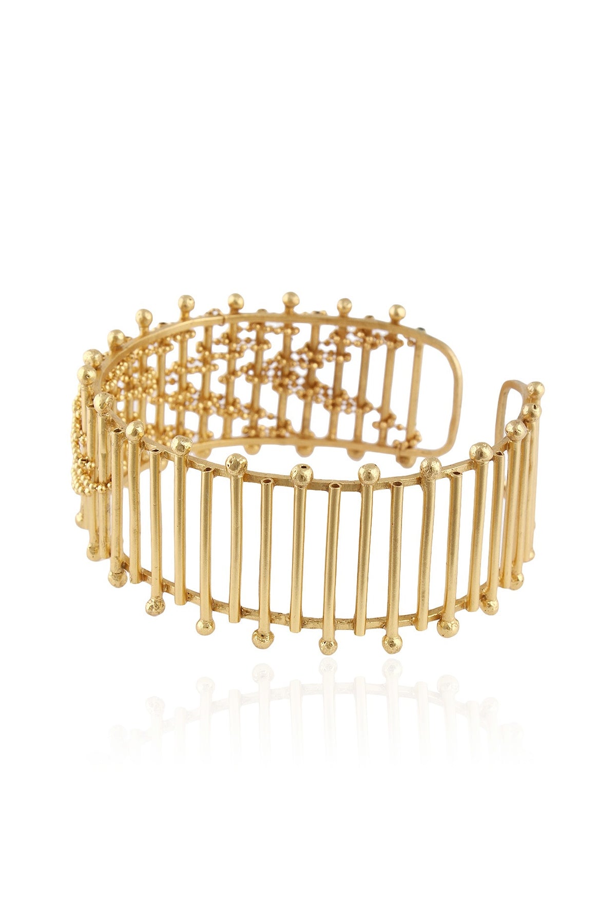 Gold Plated Dynamic Open Cuff Bracelet