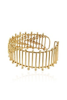 Gold Plated Dynamic Open Cuff Bracelet