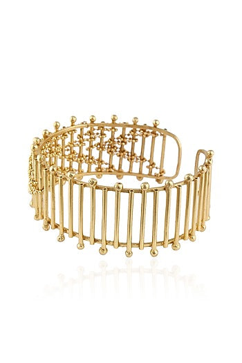 Gold Plated Dynamic Open Cuff Bracelet