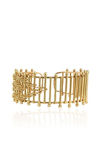 Gold Plated Dynamic Open Cuff Bracelet