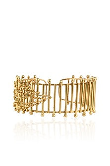 Gold Plated Dynamic Open Cuff Bracelet