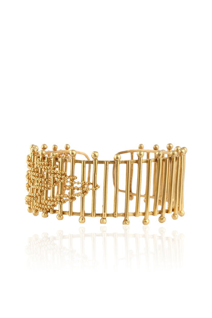 Gold Plated Dynamic Open Cuff Bracelet