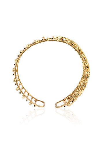 Gold Plated Dynamic Open Cuff Bracelet