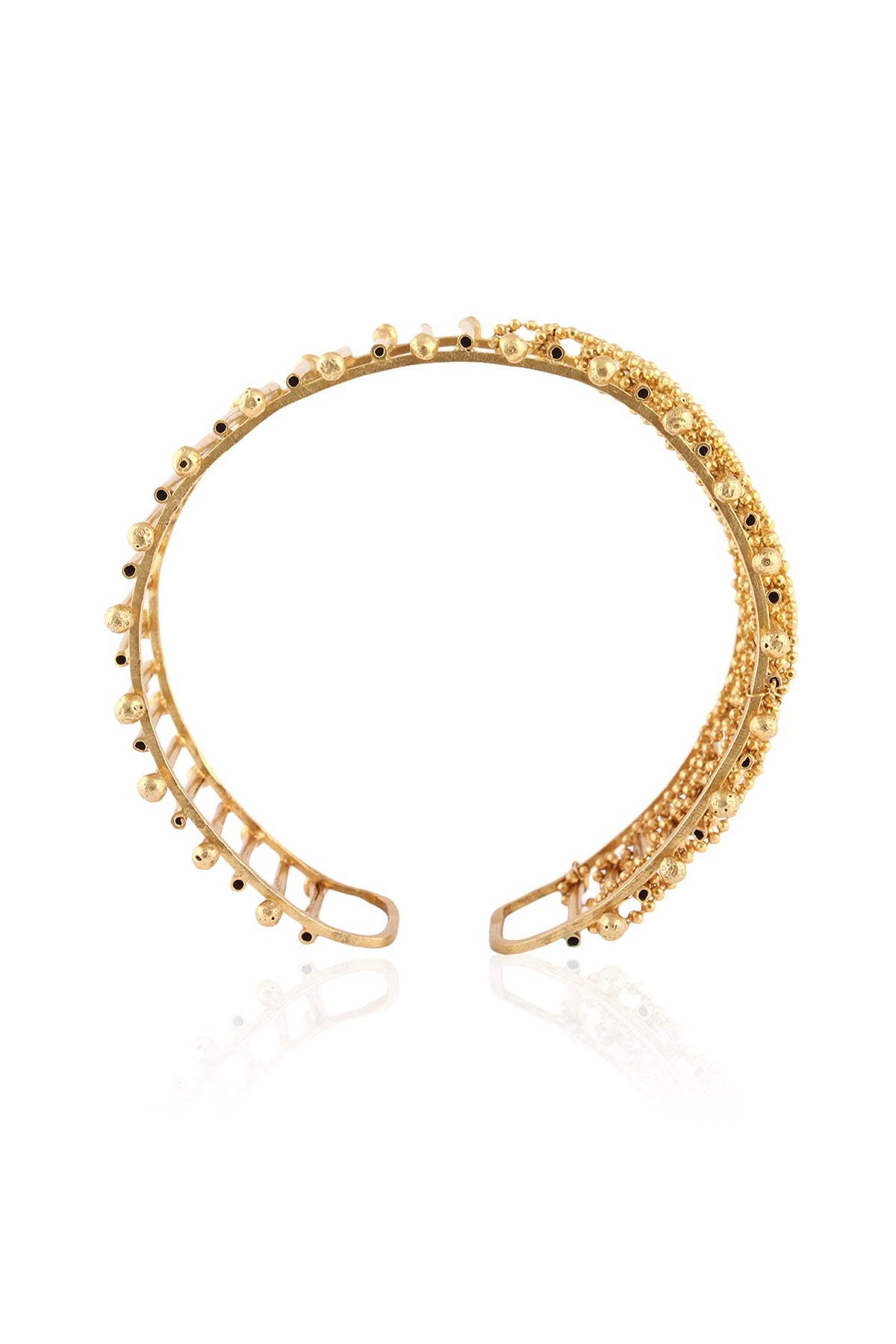 Gold Plated Dynamic Open Cuff Bracelet