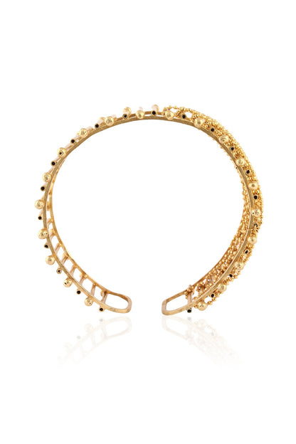 Gold Plated Dynamic Open Cuff Bracelet