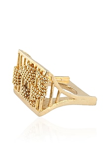 Gold Plated Rectangular Shaped 3D Ring