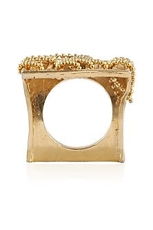 Gold Plated Rectangular Shaped 3D Ring