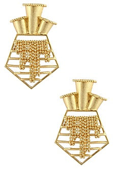 Gold Plated Hand Woven Kite Earrings
