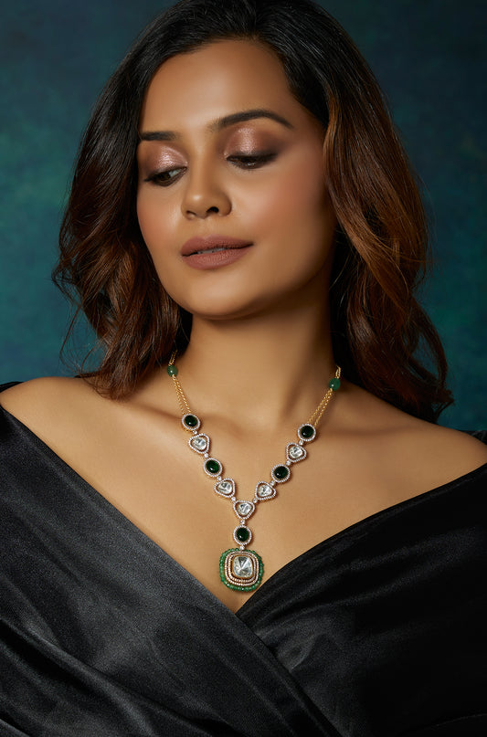 Royal Green Kundan Polki Necklace