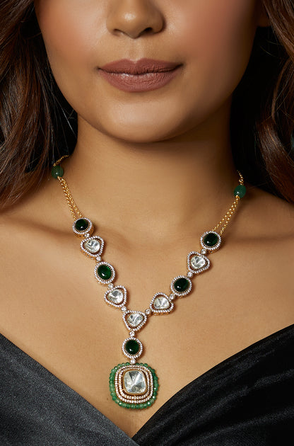 Royal Green Kundan Polki Necklace