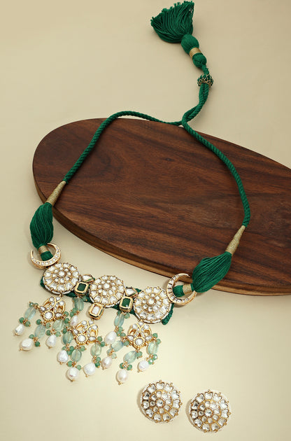 Mutli Motif Kundan Polki Choker Necklace Set