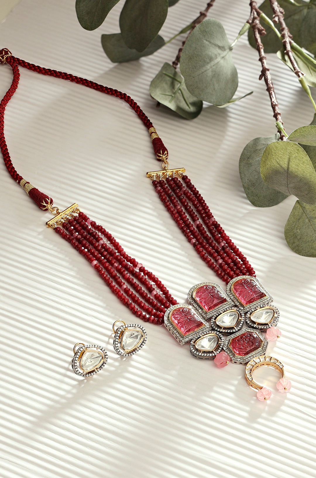 Royal Red Antqiue Necklace Set