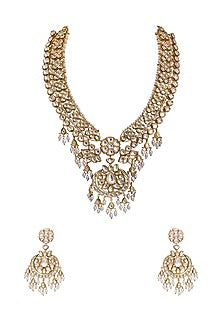 Gold Finish Freshwater Pearl Necklace Set