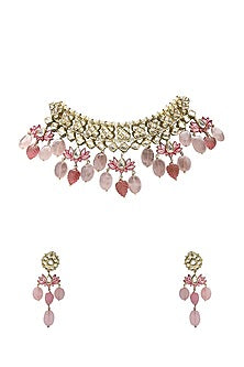 Gold Finish Choker Necklace Set