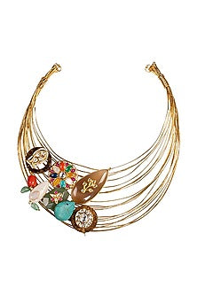 Gold Finish Kundan Polki Necklace
