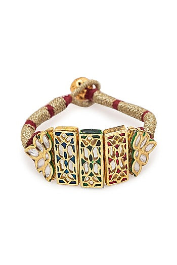 Gold Finish Silk Thread Bracelet