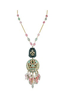 Gold Finish Agate Necklace