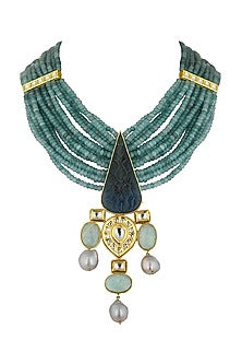 Gold Finish Rubies Necklace