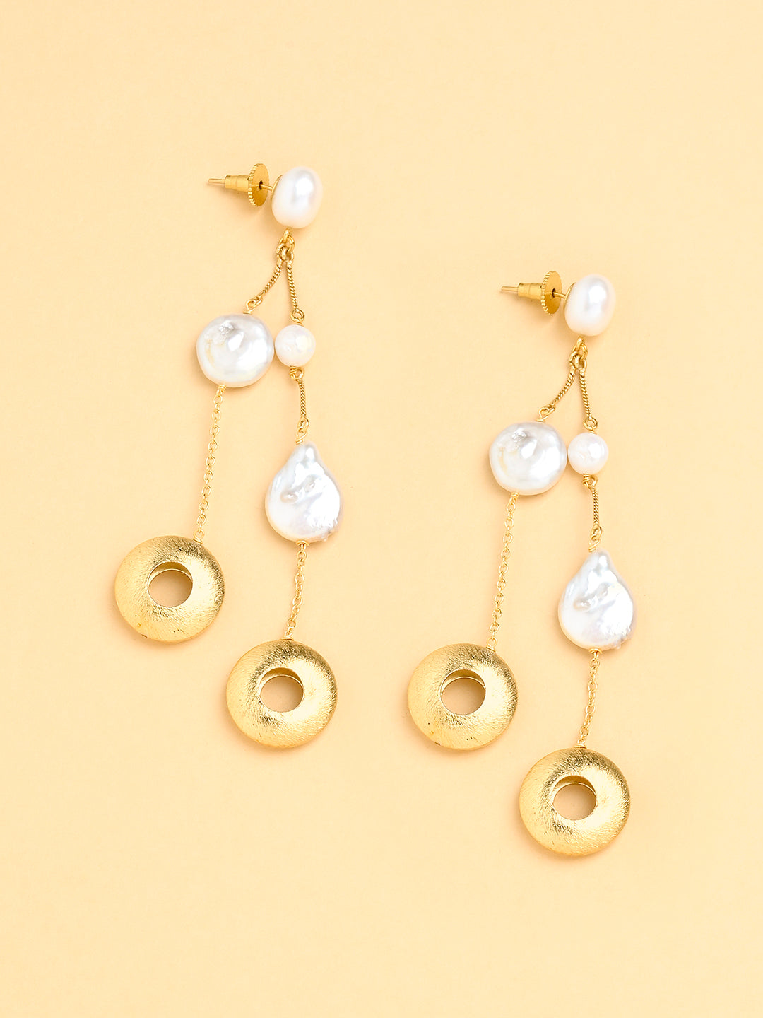 Gold & Pearl Danglers