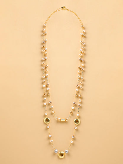 Gold Pearl Beaded  Sautoir