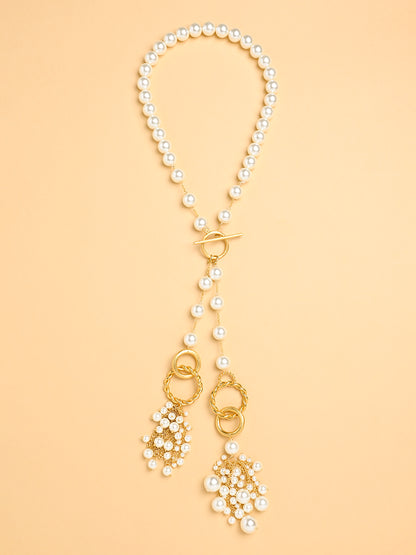 Pearl Fall Toggle Lock Lariat