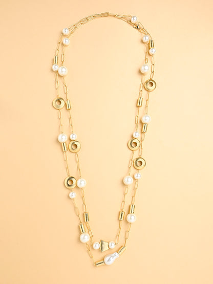 Link Chain Pearl Bean Sautoir