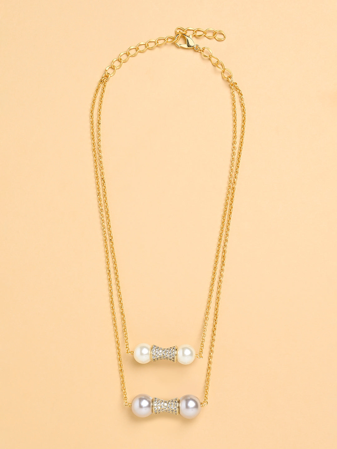 Pearl Handle Multi-Layer Necklace