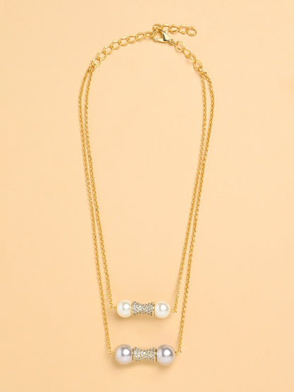 Pearl Handle Multi-Layer Necklace