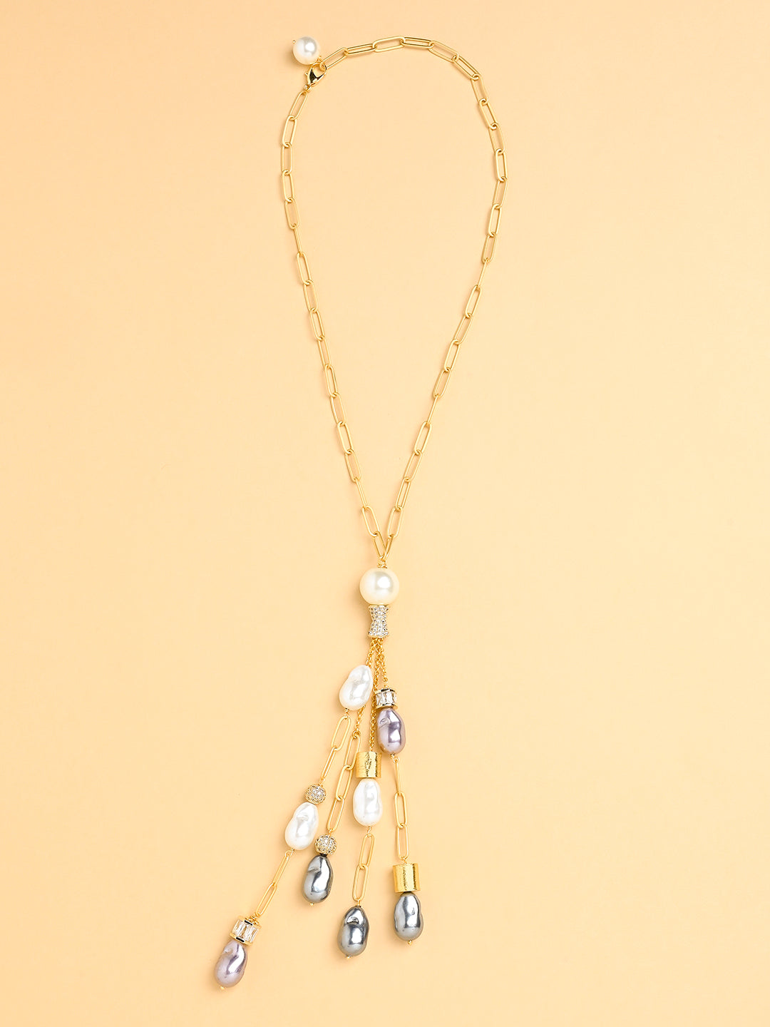 Pearl Rain Lariat Necklace