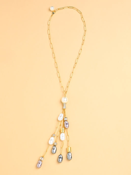 Pearl Rain Lariat Necklace