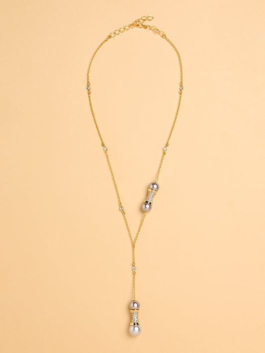 Pearl Handle Lariat Necklace